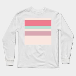 A prodigious alliance of Faded Pink, Light Blue Grey, Misty Rose and Carnation stripes. Long Sleeve T-Shirt